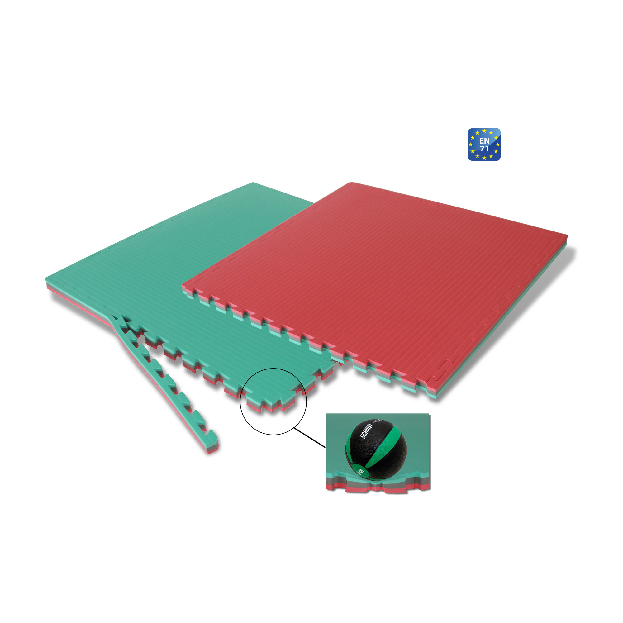 ART. 3731A JUDO TATAMI BICOLORED RED/GREEN in EVA