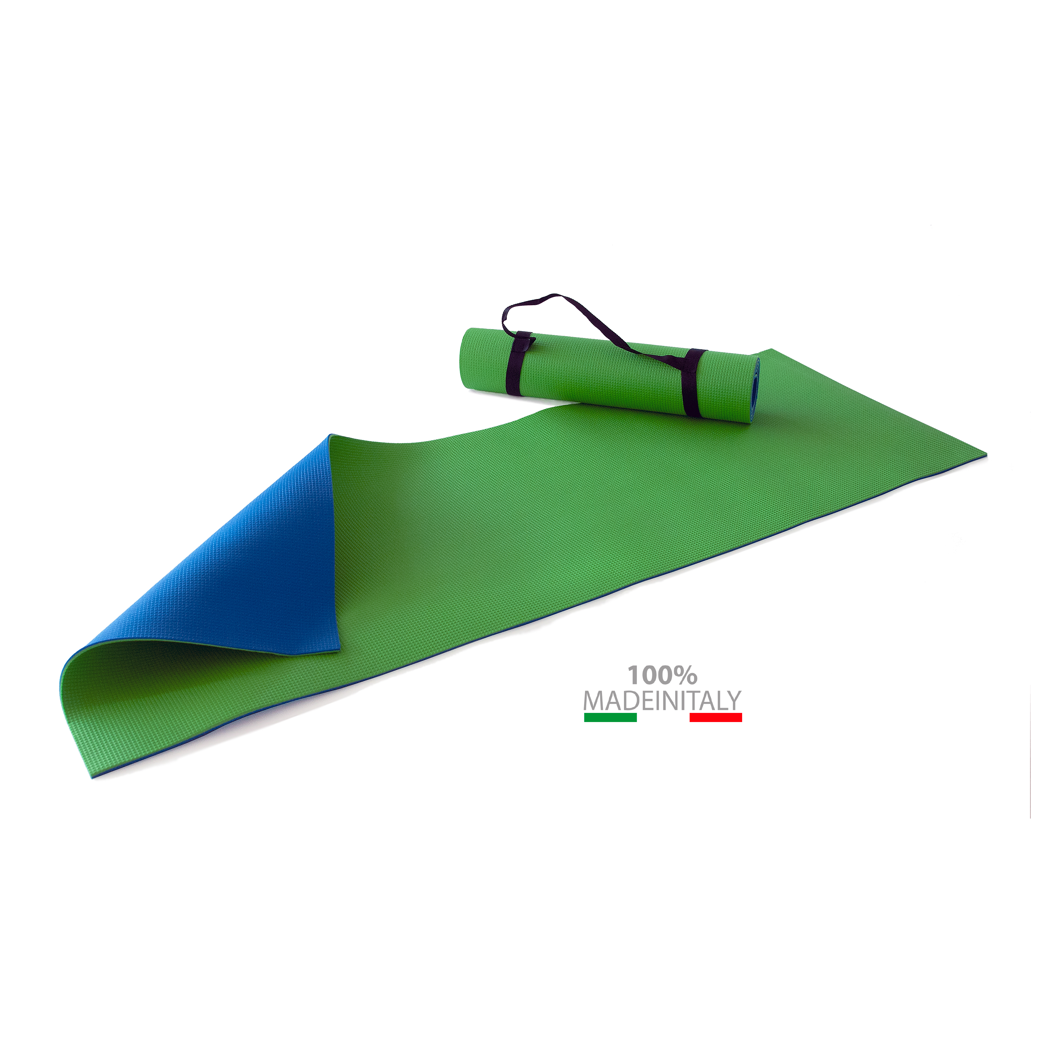 ART. 0610 ROLLED YOGA MAT BICOLOR GREEN BLU 15 PCS. PACK