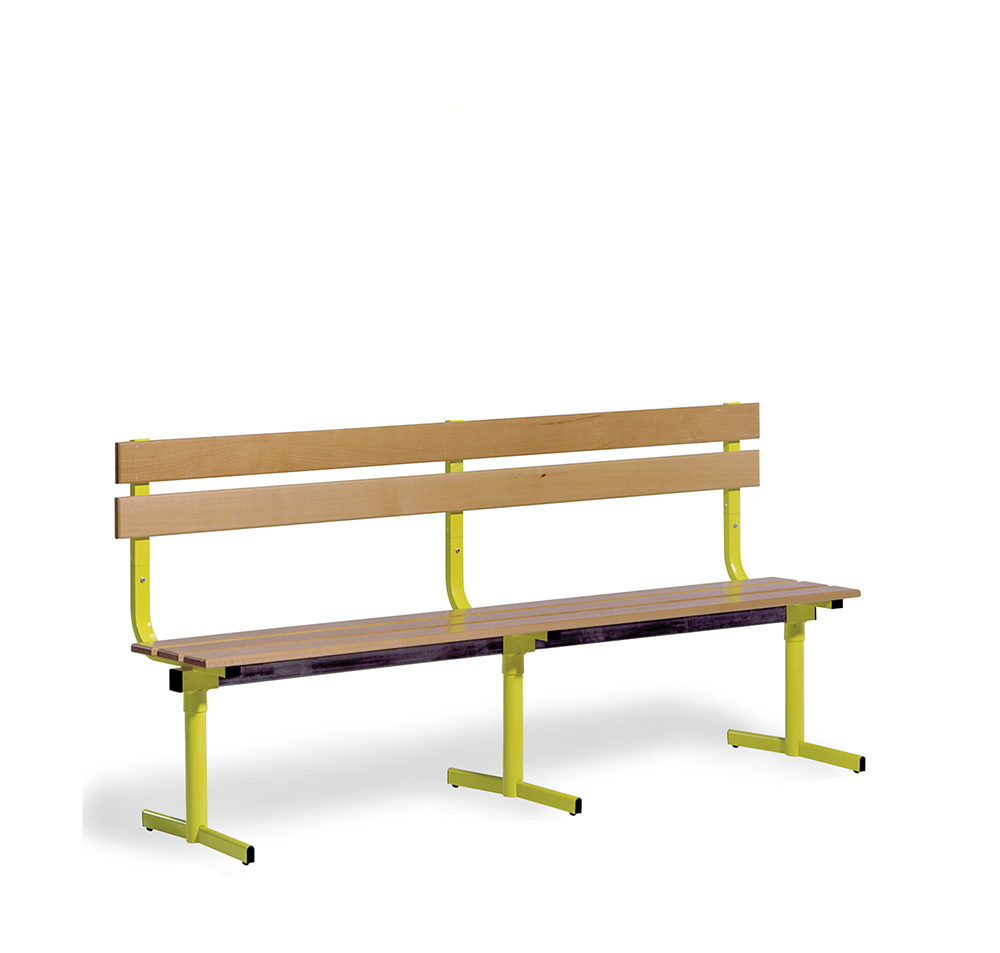 ART 6516 LOCKER ROOM BENCH WITH BACKREST IN BEECH WOOD